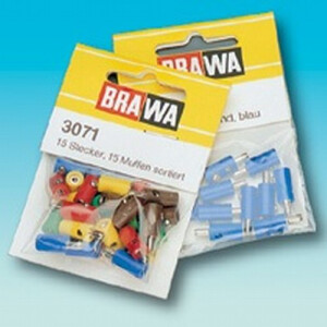 Brawa 3052 Stecker, rund, 10 Stück, rot