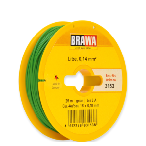 Brawa 3153 Schaltlitze 0,14mm², 25 m, grün