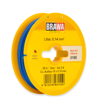 Brawa 3155 Schaltlitze 0,14mm², 25 m, blau
