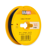 Brawa 3158 Schaltlitze 0,14mm², 25 m, schwarz