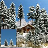 Busch 6151 2 snow-covered spruce, H0