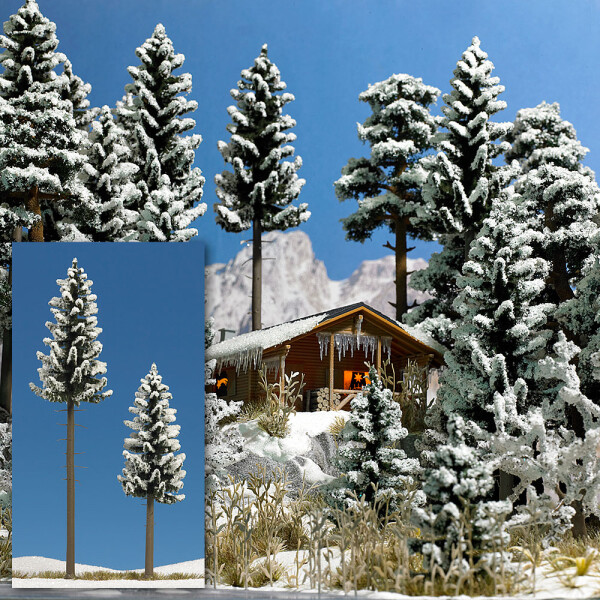 Busch 6153 2 snow-covered spruces, H0