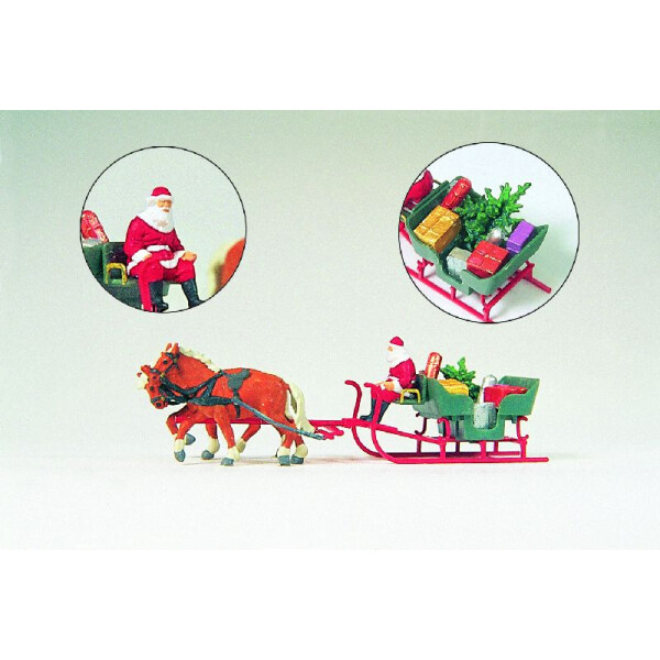 Preiser 30448 Schlitten mit Weihnachtsmann, H0