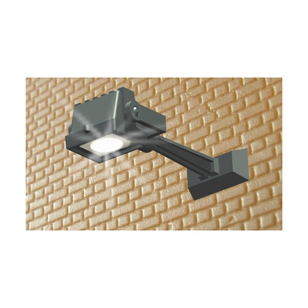 Viessmann 6334 Flutlichtstrahler mit Wandbefestigung, LED weiß, 17 mm hoch, H0