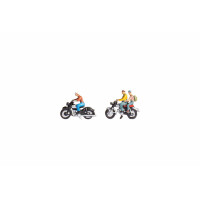 Noch 45904 Motorradfahrer, 3 Figuren mit Motorrädern, TT