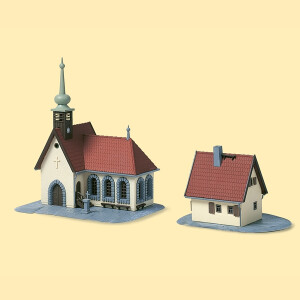 Auhagen 14461 Dorfkirche mit Pfarrhaus, N