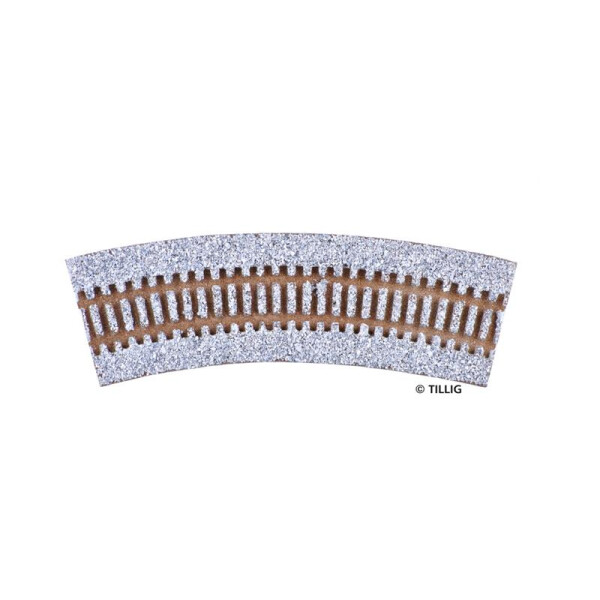 Tillig 86352 Gebogene Gleisbettung für R01-R04, 30°, TT
