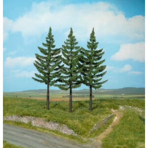 Heki 2128 3 Hochstammfichten, 21 cm hoch, H0