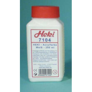 Heki 7104 Acrylfarbe, schneeweiß, 200 ml
