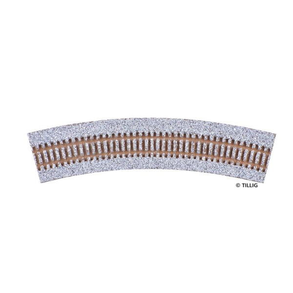 Tillig 86355 Gebogene Gleisbettung für R31-R32, 30°, TT