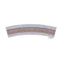 Tillig 86355 Gebogene Gleisbettung für R31-R32, 30°, TT