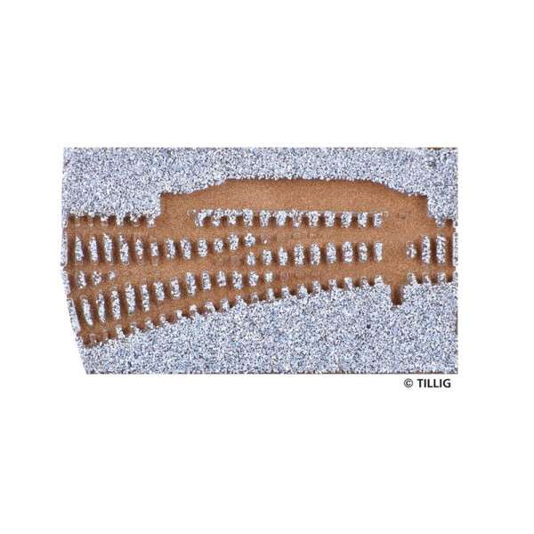 Tillig 86362 Gleisbettung für EW1 - linke Weiche (83321), 15°, TT