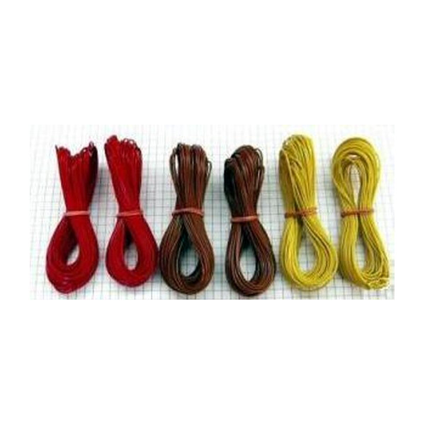 6 x 10m Kupferlitze LIYv 0,14mm² braun / rot / gelb