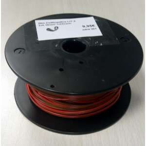 20m Zwillingslitze LiY-Z 2x0,19mm² rot/braun