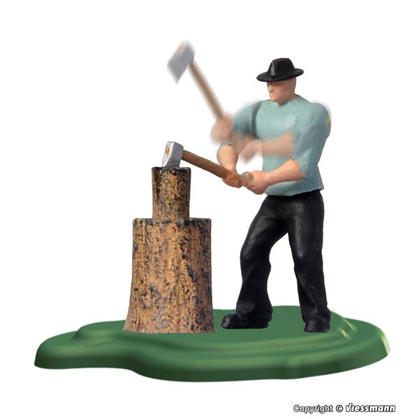 Viessmann 1515 Woodchopper with ax and block of wood, H0