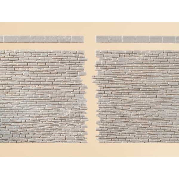 Auhagen 42649 2 stone walls with end stones, H0/TT