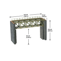 Noch 67010 Steel Bridge with bridgeheads, Laser-Cut kit, H0