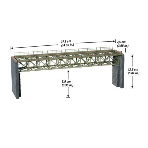Noch 67020 Steel Bridge, with bridgeheads, Laser-Cut kit, H0