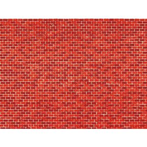 Auhagen 50104 5 Pappen Ziegelmauer, rot, je 22 x 10 cm, H0/TT