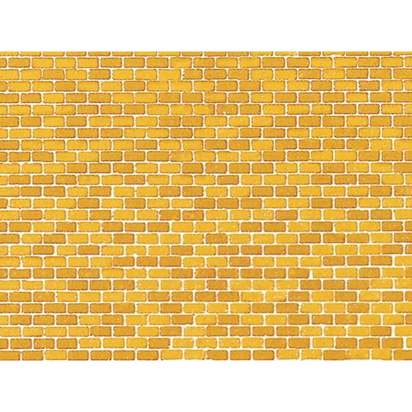 Auhagen 50110 5 Pappen Ziegelmauer, ocker, je 22 x 10 cm, H0/TT