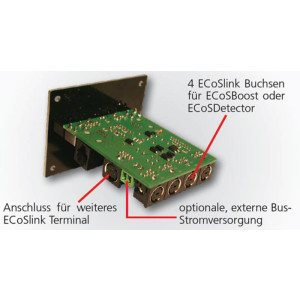 ESU 50099 ECoSLink Terminal Busverteilerplatte, 6 Connect-Buchsen, mit 0,9m Kabel