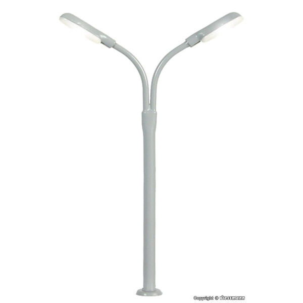Viessmann 6495 Whip street light double, LED white, N