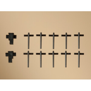 Auhagen 41619 10 Seilzughalter, 2 Druckrollenkästen, H0