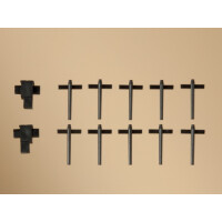 Auhagen 41619 10 Seilzughalter, 2 Druckrollenkästen, H0