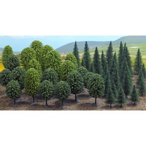 Busch 6491 Mischwald mit 50 Bäumen »Mega-Spar-Set«, H0
