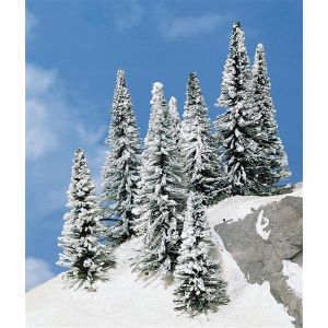 Heki 2161 5 fir trees with snow, 9-12 cm, N-H0