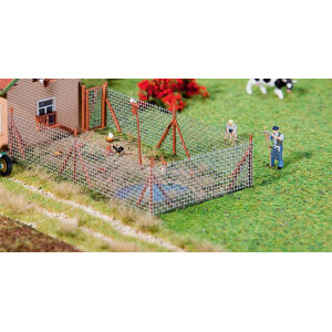 Faller 180414 Maschendrahtzaun mit Holzpfosten,...