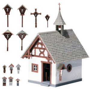 Faller 130235 Chapel with wayside crosses, H0