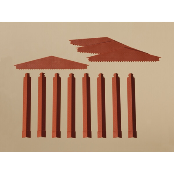 Auhagen 80400 Gables and corner pillars red, H0