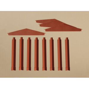 Auhagen 80400 Giebel und Ecksäulen rot, H0