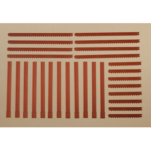 Auhagen 80402 Säulen und Ziegelfriese rot, H0