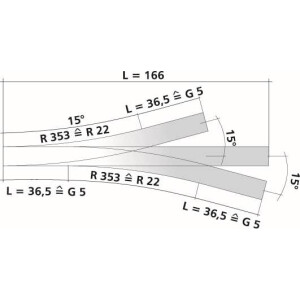 Tillig 83230 Dreiwege-Weiche 15°, TT