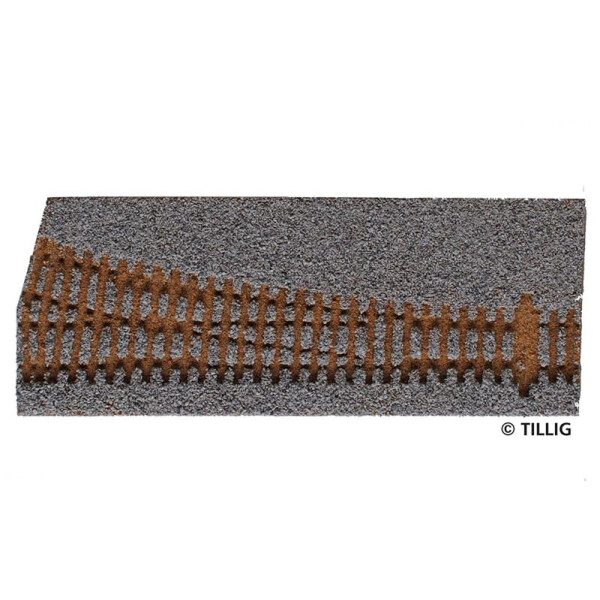 Tillig 86561 Gleisbettung Elitegleis hell (grau) für EW1 - rechte Weiche 15°, H0