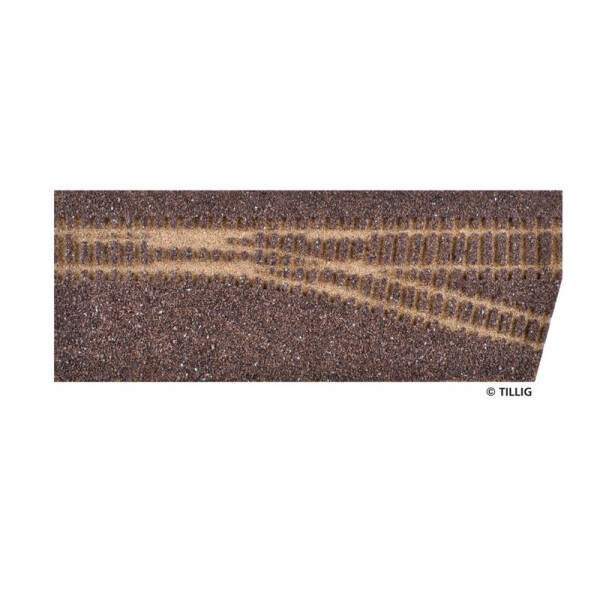 Tillig 86731 Gleisbettung Abzweig rechts H0/H0m (braun)