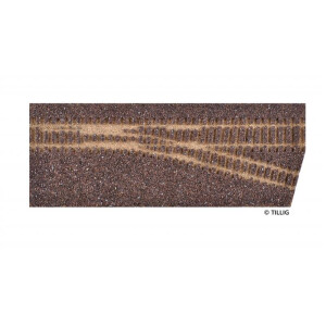 Tillig 86731 Gleisbettung Abzweig rechts H0/H0m (braun)