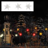 Busch 5414 3 leuchtende Weihnachtssterne, weiß, H0
