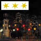 Busch 5415 3 leuchtende Weihnachtssterne, gelb, H0