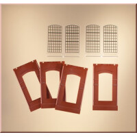 Auhagen 80510 Walls 2342J red, industrial windows, H0