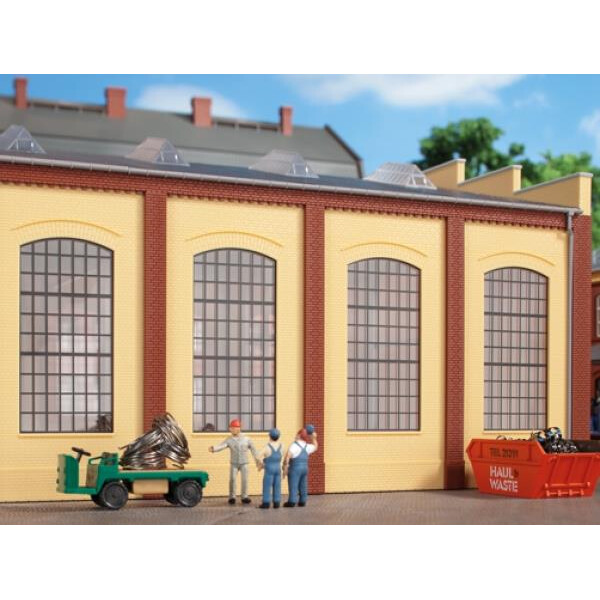 Auhagen 80609 Walls 2342N yellow, industrial windows, H0