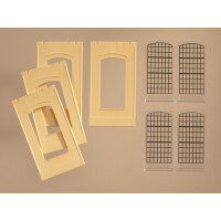 Auhagen 80609 Walls 2342N yellow, industrial windows, H0