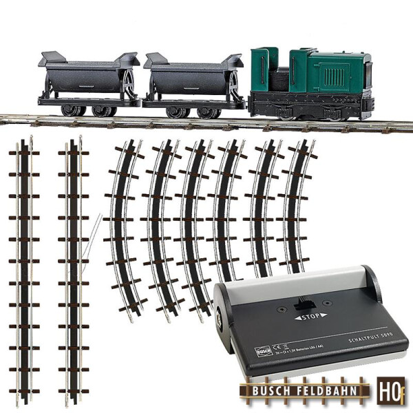 Busch 12000 Feldbahn Start-Set mit Kipploren, H0f