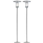 Busch 4141 2 Silver Residential and Park Lamps, H0