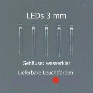 Tams  81-30204-05 LED bedrahtet, 3 mm, 5-er Pack rot,...