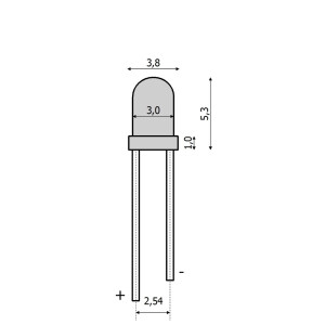 Tams  81-30204-05 LED bedrahtet, 3 mm, 5-er Pack rot,...