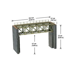 Noch 62810 Stahlbrücke, mit Brückenköpfen, Laser-Cut Bausatz, N