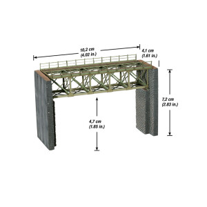 Noch 62810 Steel Bridge, with bridgeheads, Laser-Cut kit, N